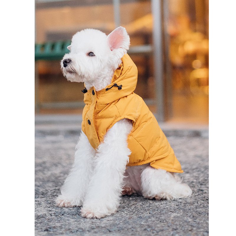 Waterproof Duck Down Padded Jacket Sleeveless Vest Hoodie Coat Dog Clothes - PIKAPIKA