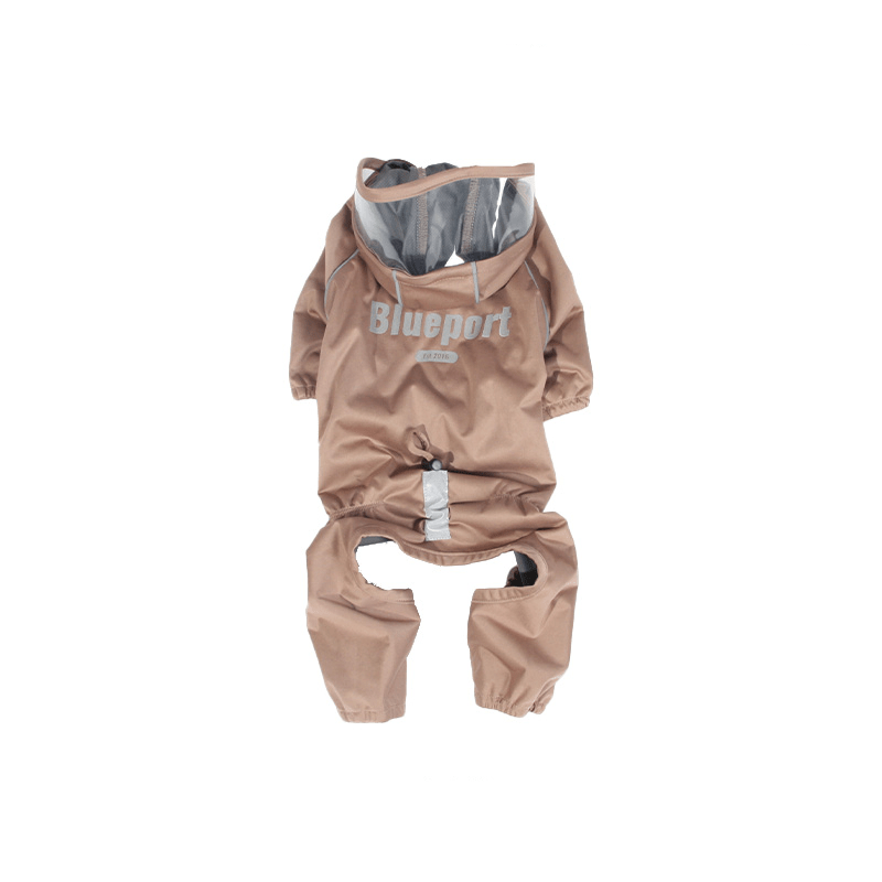 Waterproof Full - Cover Four - Leg Dog Raincoat with Hood All - Season Pet Rainwear - PIKAPIKA