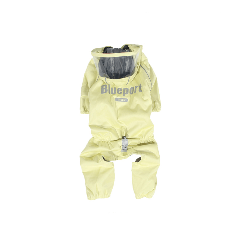 Waterproof Full - Cover Four - Leg Dog Raincoat with Hood All - Season Pet Rainwear - PIKAPIKA