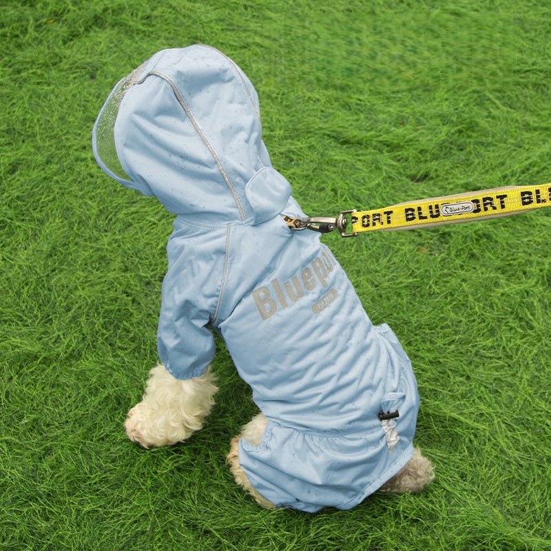 Waterproof Full - Cover Four - Leg Dog Raincoat with Hood All - Season Pet Rainwear - PIKAPIKA