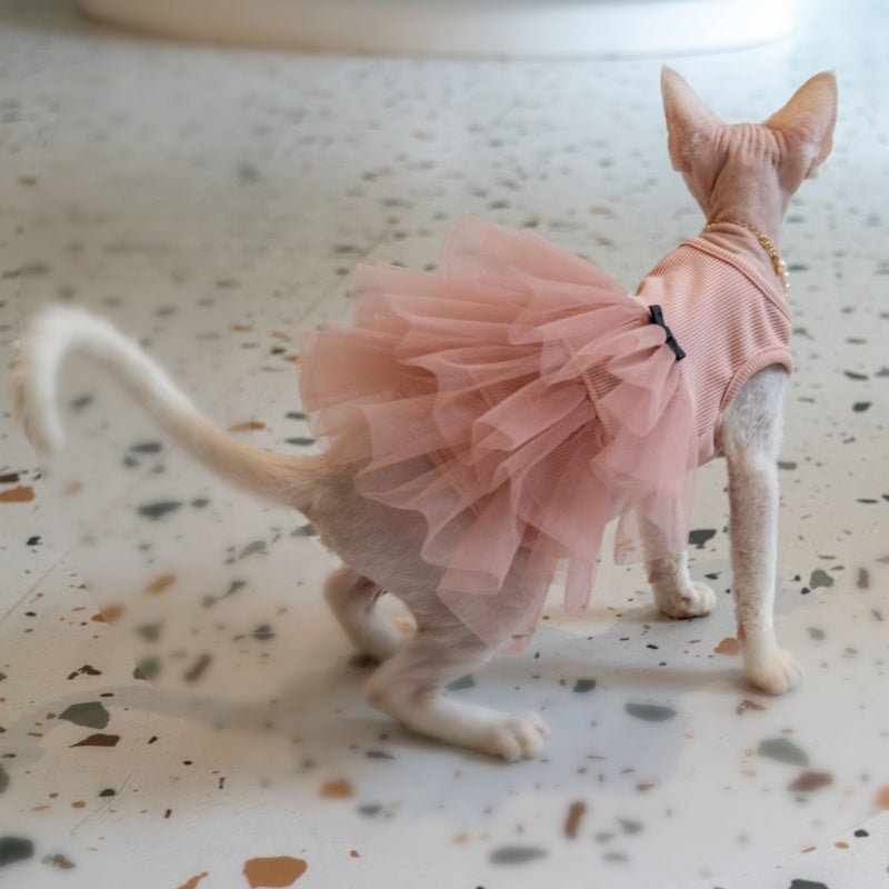 Wrinkle - Resistant Layered Tulle Princess Dress Cake Skirt Sphynx Cat Clothes - PIKAPIKA