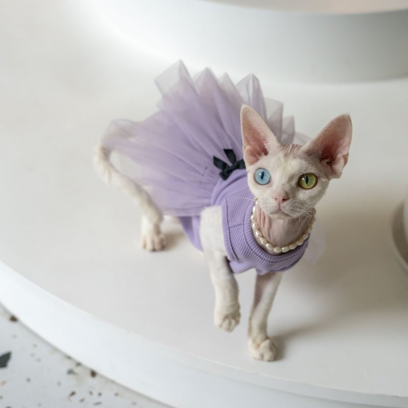Wrinkle - Resistant Layered Tulle Princess Dress Cake Skirt Sphynx Cat Clothes - PIKAPIKA