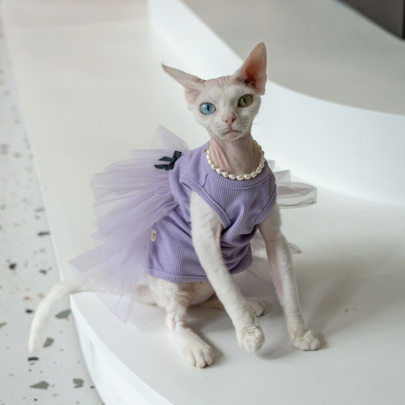 Wrinkle - Resistant Layered Tulle Princess Dress Cake Skirt Sphynx Cat Clothes - PIKAPIKA